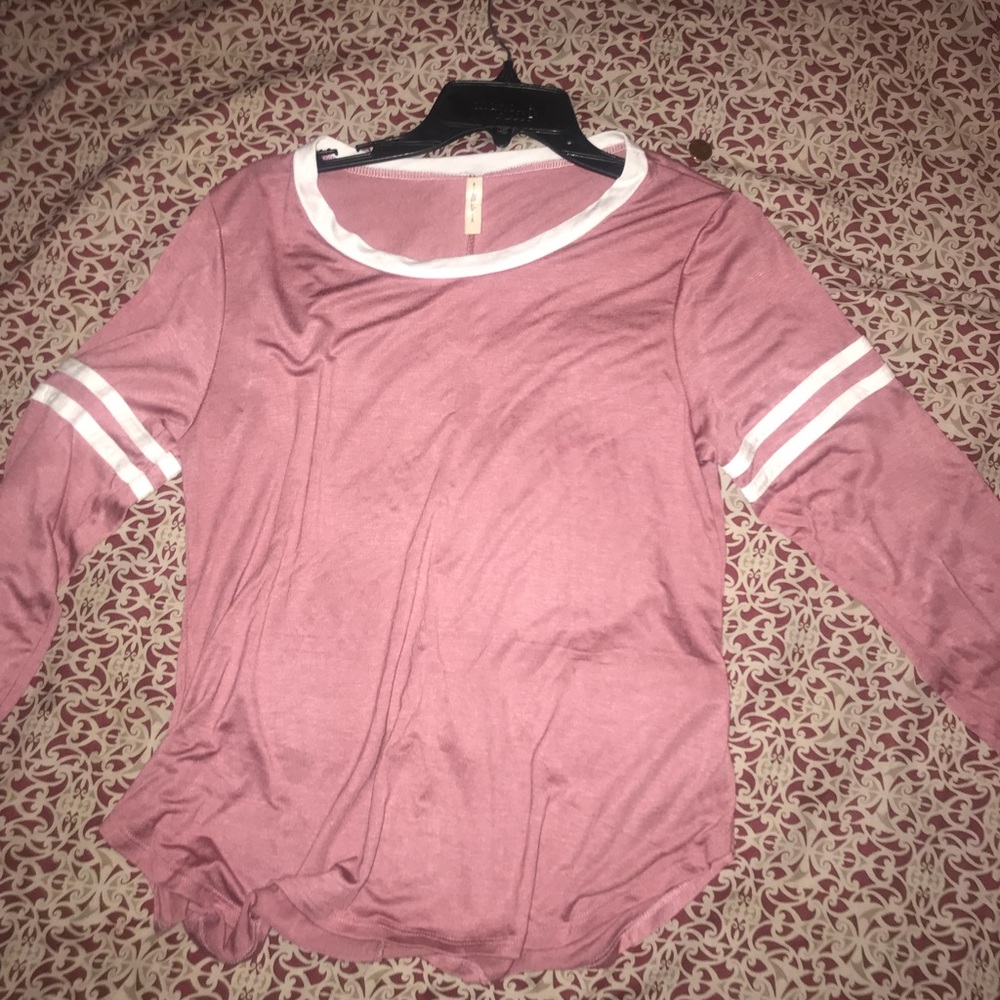 Pink & White Long-sleeve Shirt